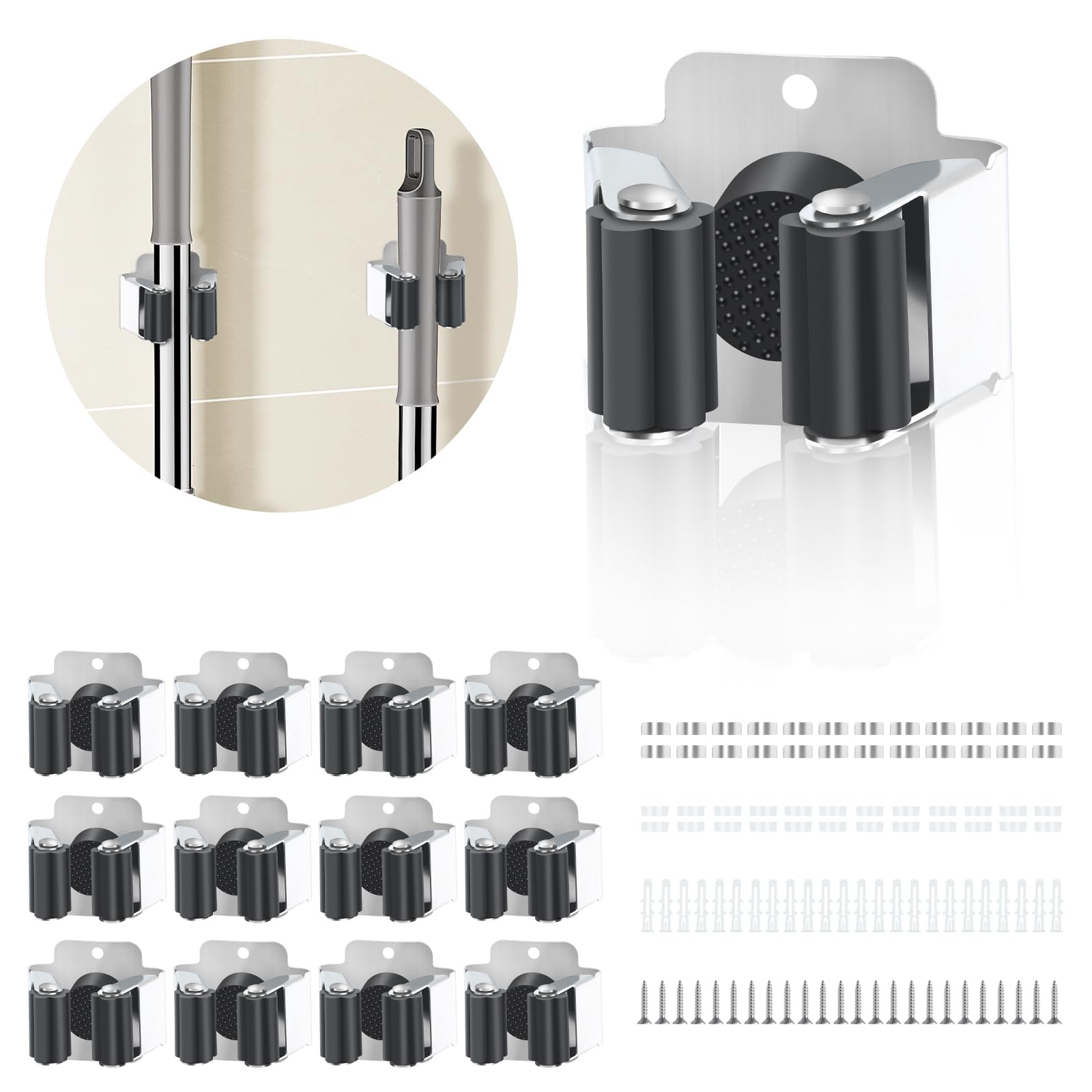 iuqiepo Broom Holder Wall 3LB