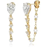 JUDAILY Gold Chain Earrings for Women Trendy 14K Gold Plated Dangle Drop Studs Earrings Set