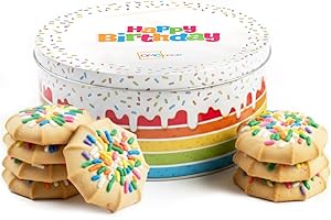 OMCOOKIE Happy Birthday Sprinkle Cookie Tin | Birthday Gift For Her | For Kids