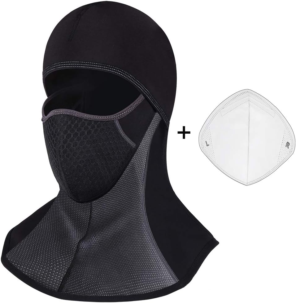 ROTTO Motorcycle Balaclava Waterproof Black Motorbike Ski Cycling Outdoor Sports Face Mask Thermal Windproof Universal Size