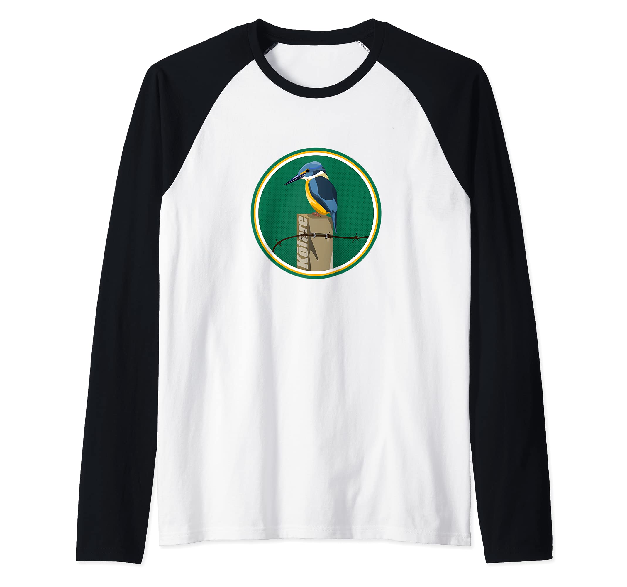 Kingfisher Bird Raglan Baseball Tee
