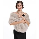 SAFERIN Women's Winter Faux Fake Fur Straight Wedding Halloween Party Custume Accessory Scarf Wrap Collar Shawl Shrug