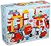Play Build Fire Station Building Blocks Set - 86 Pieces - Includes Fire Department, Building, Fire Engine, Motorcycle, Firemen & Boy Minifigures, Dalmatian & Accessories