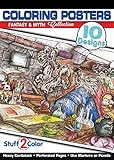 Myth & Fantasy - Premium Coloring Poster Tablet (10 Designs) by 
