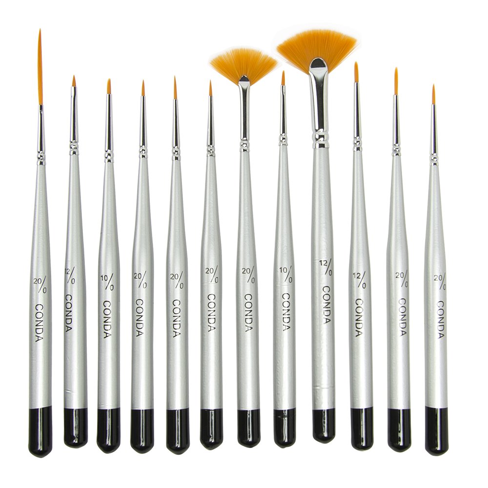 Buy Conda Fine Detail Paint Brush Set 12 Miniature Paint Brush for