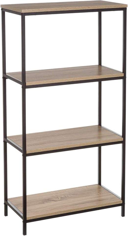 Lola Home Metall Regal Mit 4 Boden Schwarz Moderne Fur Wohnzimmer Factory Amazon De Kuche Haushalt