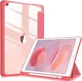FINTIE Hybrid Case for iPad 9th/8th/7th Gen 10.2 in Pink Pencil Holder Auto view 1