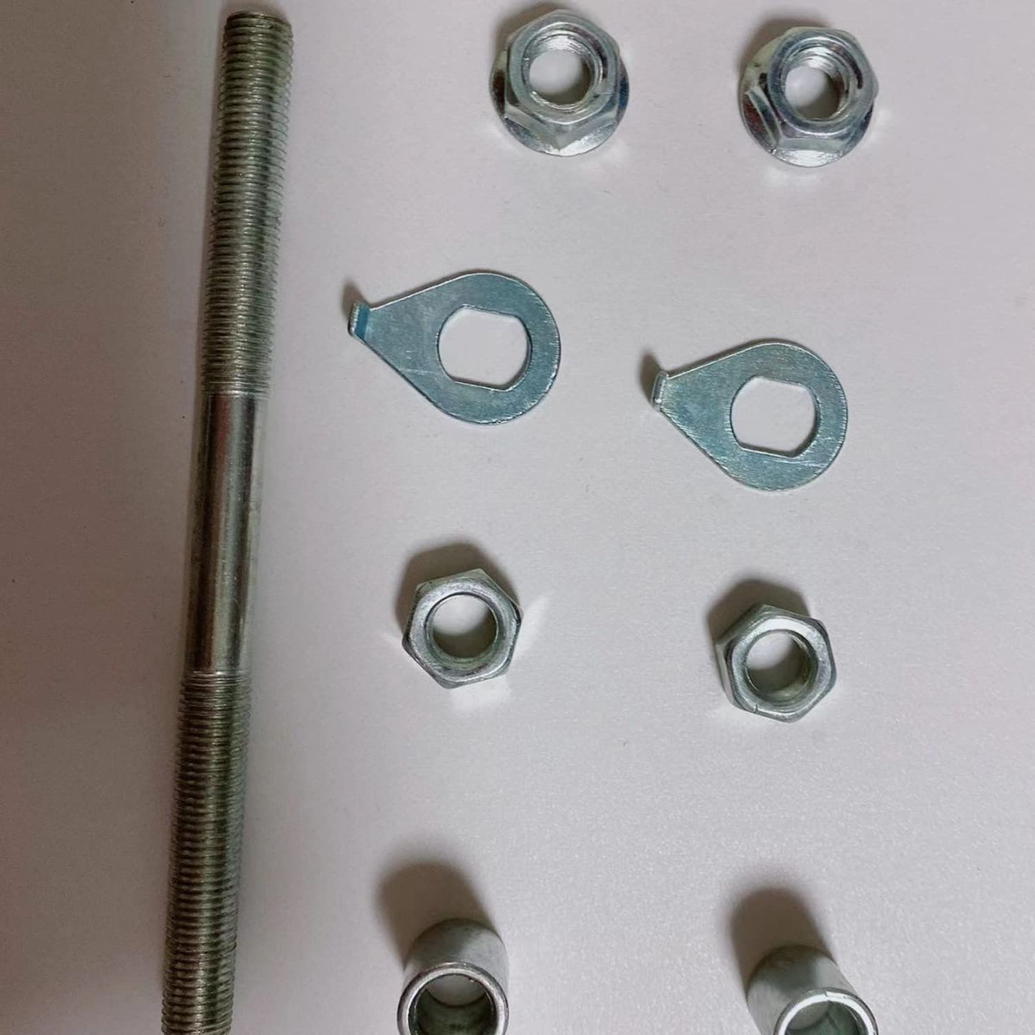 2 Set Balance Bike Wheel Hub Axle Repair Front Rear Sealed Bearing Nuts 55mm Bracket Caps Protective Cover with Solid Shaft Lever Skewer for No Pedal Kids Training Bicycle Push Bikes