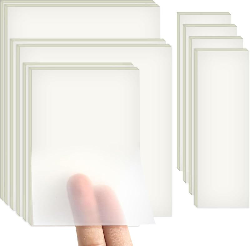 Hanyousheng 500 Sheets Transparent Sticky Notes 4 Sizes See Through Self-Stick