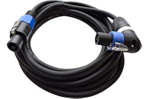 Seismic Audio - TW12SRT15-15 Foot Speakon to Right Angle Speakon PA/DJ Speaker Cable - 2 Conductor - 12 Guage