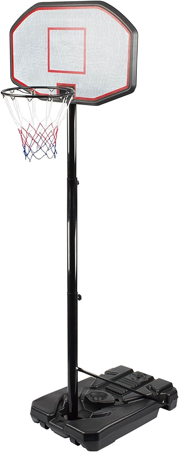 IUNNDS Adjustable Pole Portable Basketball Hoop & Stand System With 44” Backboard For Outdoor Court Or Backyards