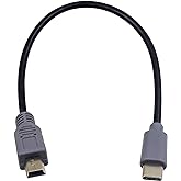Duttek Mini USB to USB C OTG Cable, Short Type C to Mini Male Cable On-The-go Data Convertor Adapter for MacBook, iMac Pro, Chromebook Pixel 10 inch/25 cm