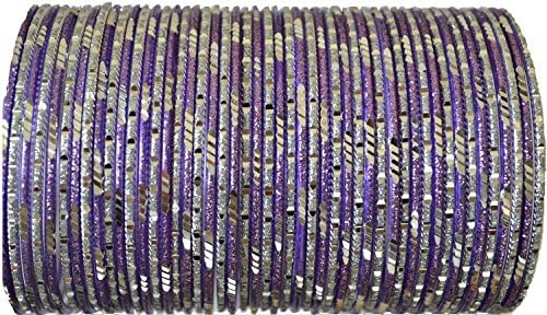 BangleEmporium Maharani Collection! 48 Bracelets Purple Silver Size Large 2.12
