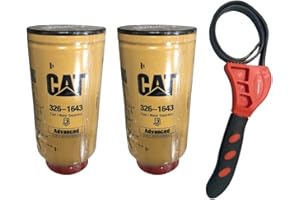 INDUSTRIALHD Caterpillar 326-1643 Fuel Water Separator Advanced High Efficiency w/IHD Strap Wrench Bundle (2)