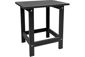 Meluvici Outdoor Side Table, HDPS Single Adirondack Side Table Weather Resistant, Outside Table for Adirondack Chair, Outside End Table for Patio, Pool, Deck, Porch, Patio or Indoor Use, Black