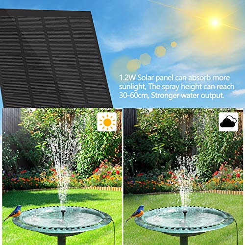 omitium-Fuente-Solar-para-Estanque-Bomba-de-Agua-para-jardin-Bomba-Solar-con-Panel-Solar-monocristalino-de-12-W-para-Estanque-de-pajaros-Peces-Estanque-pequeno-4-Estilos-de-Fuentes