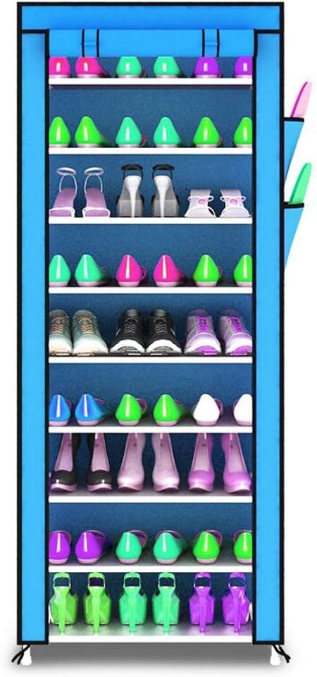 Fu Man Li Trading Company Simple multi - storey shoe rack thick non - woven dust - proof ten - layer shoe cabinet creative combination cabinet A+ ( Color : Blue sky )
