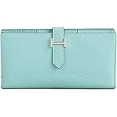 Hermes Women's Pre-Loved Bearn Souffle Wallet, Leather, Blue, One Size