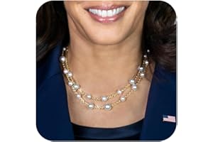 BESALON Gold Pearl Necklace for Women, Chunky 18K Gold Plated Layered Pearl Necklaces for Women Trendy Double Layered Pearl Choker Necklace Chain Pearl Necklace for Women Gold Jewelry Birthday Gifts