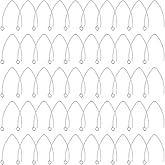UNICRAFTALE 50pcs V Shape Stainless Steel Earring Hooks 0.7mm Pin Ear Wire Findings with Loop Earrings Hooks for Dangle Earrings Jewelry Making 31x20x0.8mm, Hole 2.3mm