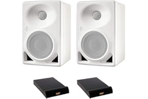 SENNHEISER Neumann KH 80 DSP 4" + 1" Active 2-Way Studio Monitor (White, Pair) with 2X Medium Isolation Pad Bundle