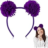 Suncalla Pom Poms Headbands Bear Ears Headband with Plush Ball for Carnival Cosplay Accessories World Book Day Birthday Party