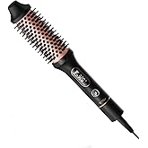 CINOSTAR Heated Round Brush for Blowout Look Volumizer, 1.5 inch Styler Tool, 6 Temps Ionic Thermal Brush, Fast Heating, Dual Voltage for Travel, Blush Gold