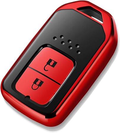 Amazon Hondaホンダキーケースキーホルダーホンダ ヴェゼル フィット ジェイド S660 シャトル Cr Z シビックtyper等に適用のある高度なソフトtpu 360度フルプロテク キーレススタートのみ 2ボタンレッド 車 バイク 車 バイク