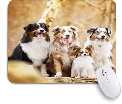 Amazon Ninehasa 可愛いマウスパッド 動物の犬かわいいオーストラリアンシェパードのパピヨン ノンスリップゴムバッキングコンピューターマウスパッドノートブックマウスマット Ninehasa マウスパッド 通販