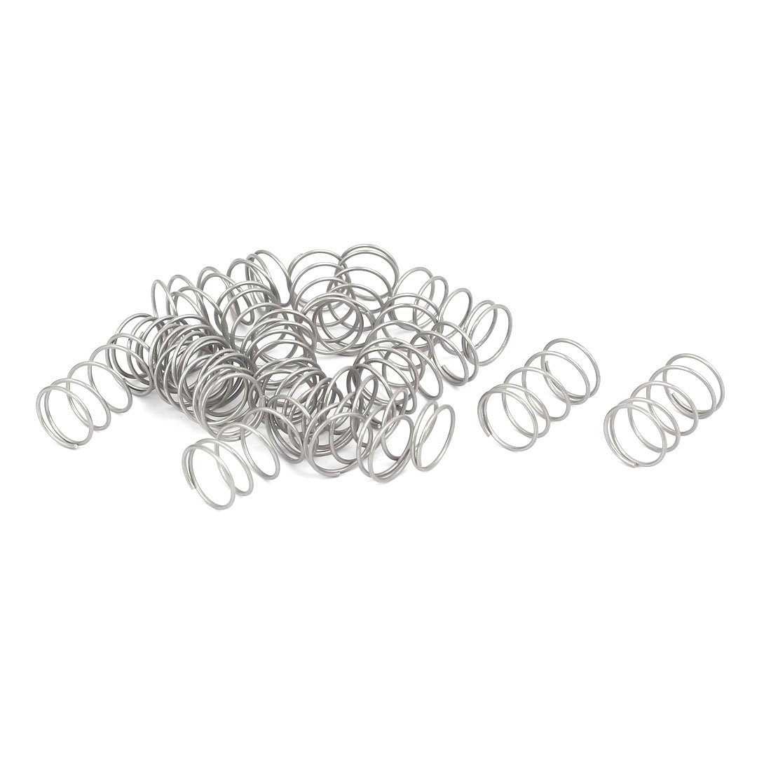 sourcingmap Compression Spring,304 Stainless Steel,12mm OD,0.8mm Wire Size,20mm Free Length,Silver Tone,20Pcs