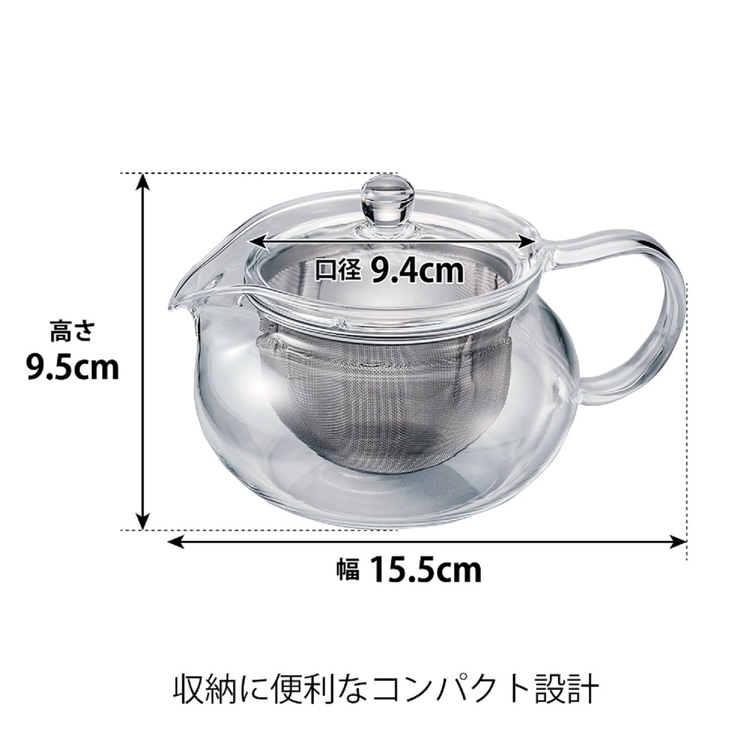 Mua Hario ChaCha Kyusu Maru Teapot Heatproof Glass Teapot 450 mL, Glass trên Amazon Mỹ chính