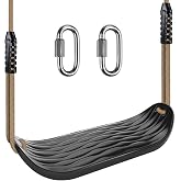SELEWARE Heavy Duty Swing Seat Replacement, Kids &amp; Adults, Adjustable Rope | Non-Slip Seat Design, Includes 2 Carabiners, Adjustable Rope Length 57-80", Durable Plastic Design, Fits Tree Swings &amp; Sets