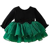 TENTIDE Baby Girl My Little Black Dress Romper Cotton Ruffle Long Sleeve Tutu Dress Birthday Party Fall Winter Clothes 0-24M