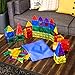 Best Choice Products 100-Piece Transparent Rainbow Magnetic Building Geometric Tiles for Fun, Learning, Creative and Motor Skill Development w/ Wagon and Carrying Case - Multi