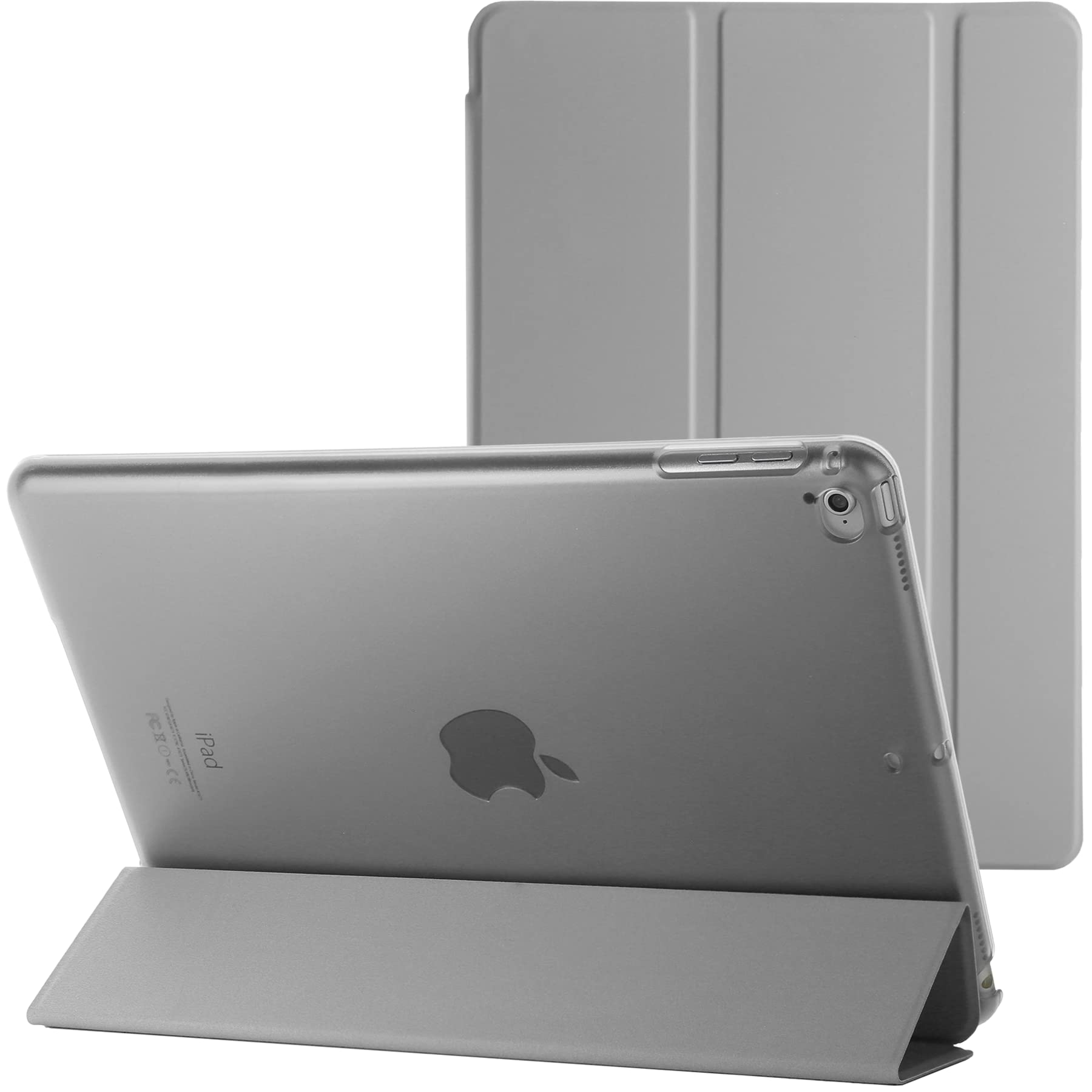 Slim Smart Stand Case Magnetic Cover For Apple iPad Air 2/2nd Generation A1566 A1567 Smart Case with Automatic Magnetic Wake/Sleep (Grey)