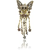 Halloween Brooches And Pins for Women Men Skeleton Brooch Vintage Skull Rhinestone Backpack Pins