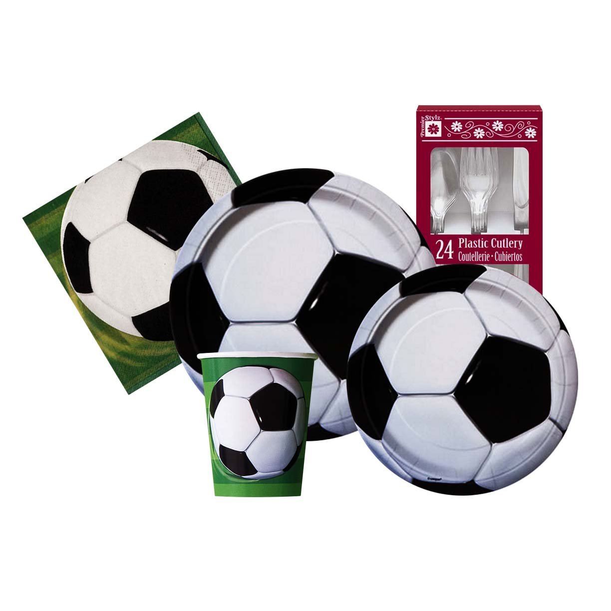 Amazon.com: Soccer Ball Themed Birthday Party Supply Kit Serves 8: Toys & Games
