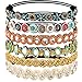 Teenitor 6pcs Rhinestone Beaded Headband, Elastic Jewelry Hair Bands for Lady Women Girl Hair Accessories 20-26.8'' Multicolor