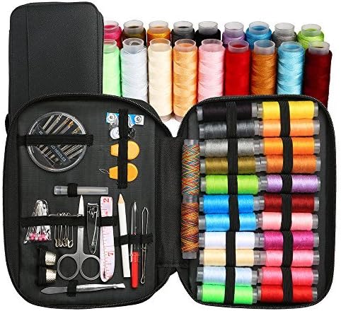 BetyBedy Sewing Kit with 95 Sewing Accessories, Mini Sewing Kits for Beginners, Travelers, Emergency, Family to Mend and Repair, 24 Color Spools of Thread with Mending Supplies and Zipper Bag