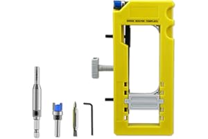 Door Hinge Jig, Hinge Cutting Tool, Router Template Fits for Door Hinges from 3” to 5” Length and Types of Sqaure, Radius 1/4