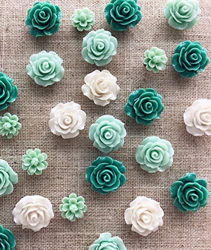 24Pcs Decorative Pushpins,Cork Board Tacks,Bulletin Board Tacks,Thumb Tack Decorative for CorkBoard, Office Organization or Home (Green)