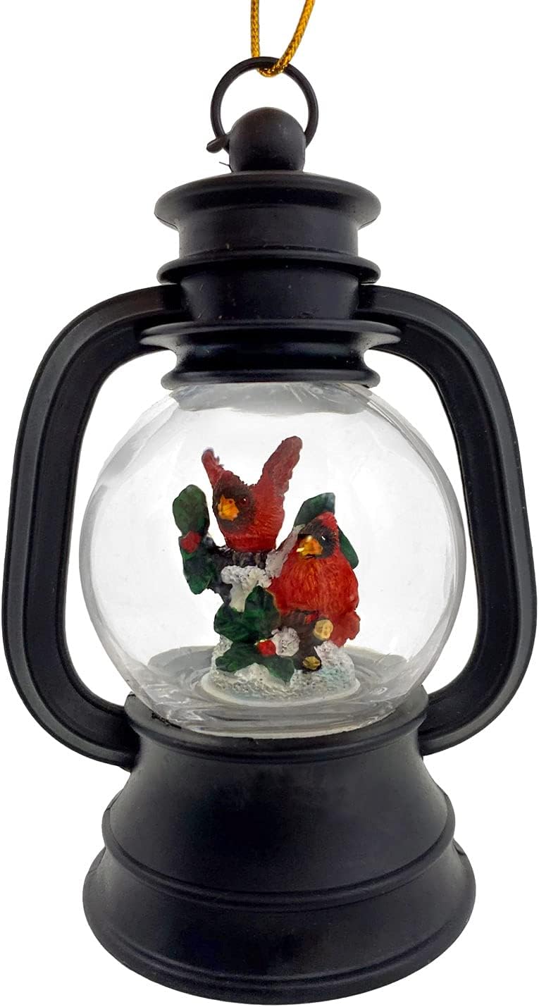 Snow Globes - The San Francisco Music Box Company Cardinals Antique Lantern Globe Christmas Ornament