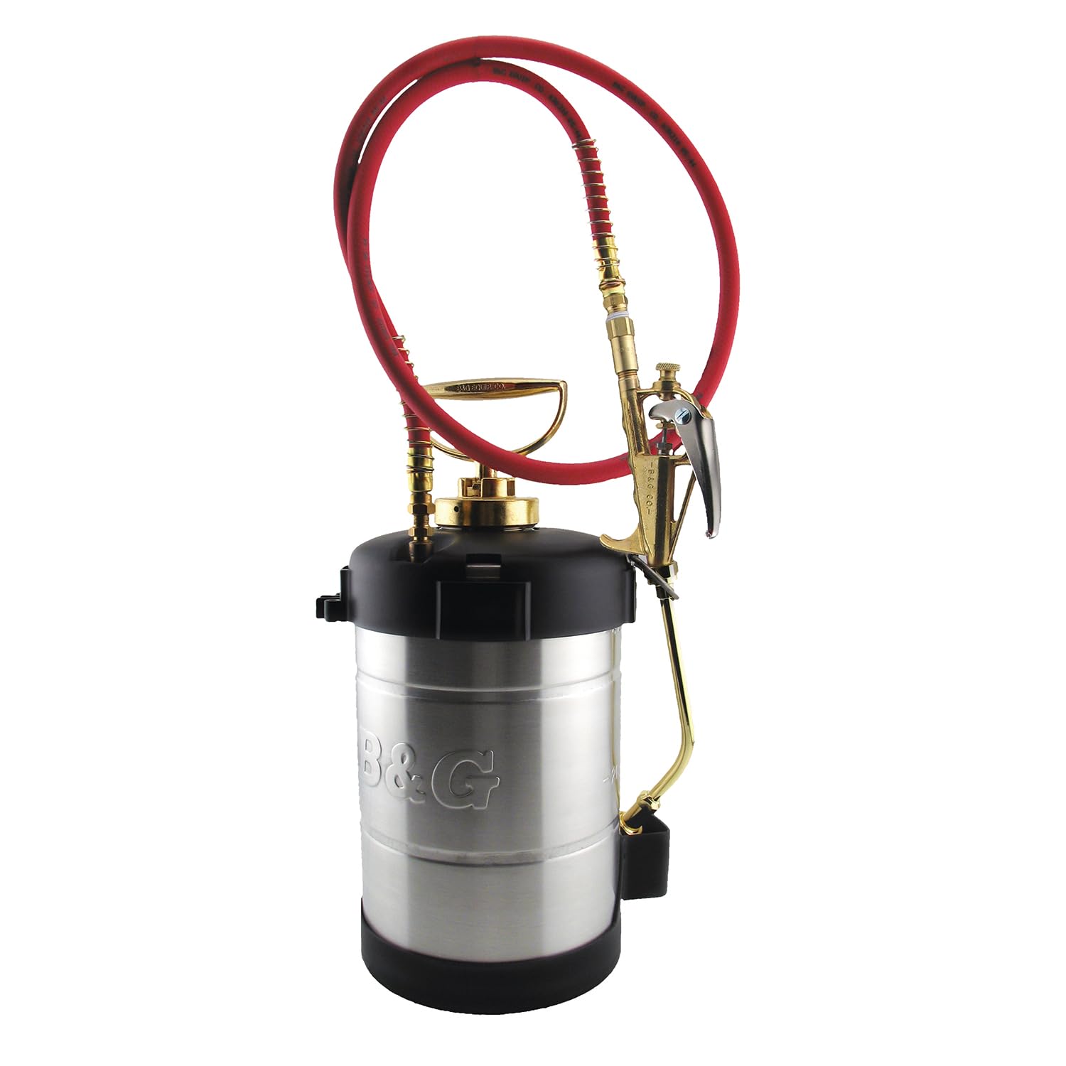 Photo 1 of B&G - Primeline 1 Gallon Stainless Steel Sprayer (N124-S) - Extenda-Ban Valve - 9" Brass Extension - 4-Way Tip - Durable, Precise, Field Repairable