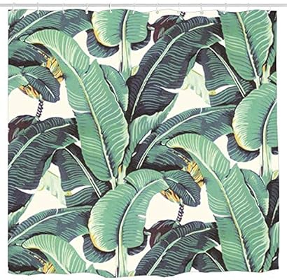 Amazon Com Koiomho Banana Leaves Pattern Blanche Devereaux Style Shower Curtain Details Artistic Picture Cloth Fabric Bathroom Decor Set With Hooks 6072 Inch Home Kitchen