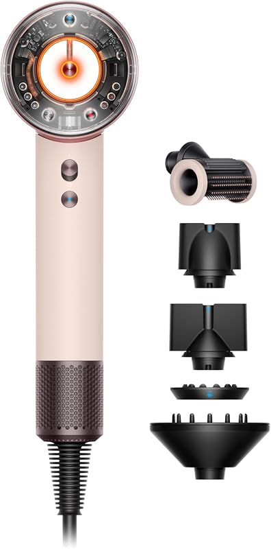 Supersonic Nural™ sèche‑cheveux Straight+Wavy – séchage rapide et intelligent sans dommages causés par la chaleur, ajustement automatique de température, inclus 5 accessoires intelligents