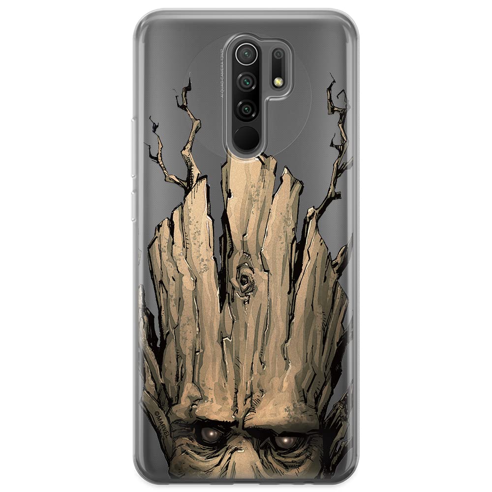 ERT GROUP mobile phone case for Xiaomi REDMI 9 original and officially Licensed Marvel pattern Groot 002 optimally adapted to the shape of the mobile phone, partially transparent