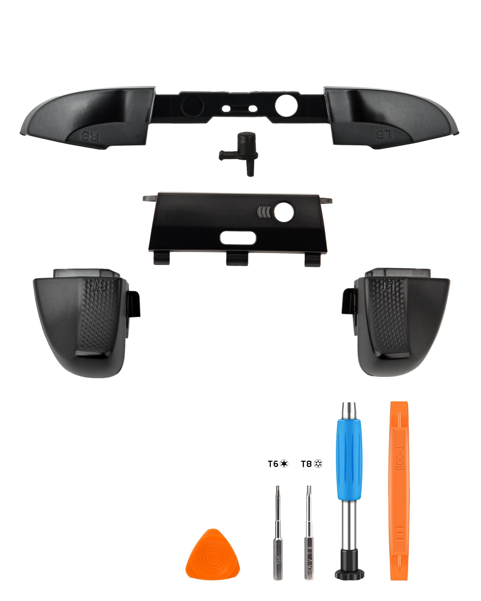 TOMSIN LB RB Bumper Button Replacement Kit for Xbox Elite Series 2 Controller, Shoulder Trigger Button Parts with Bluetooth Button and Tools(Black)