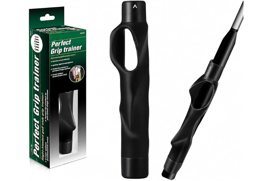 tzvvi Golf Grip Trainer – Correct Hand Placement Training Aid to Improve Swing Consistency & Muscle Memory, Easy-On Golf Practice Tool