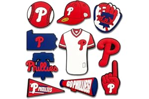 BAOKUANJIA Baseball Shoe Charm Sport Accessories Decoration - Team Charms for Clogs, PVC Baseball Accessories for Bracelet Wristband, Baseball Sport Shoe Charms for Men & Women, Party Favors