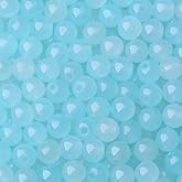 NUKAYAI 500Pcs Light Blue Glass Beads 8mm for Bracelets, Round Crystal Beads for Bracelet Making Kits Earring Necklaces and DIY Crafts(Light Blue)
